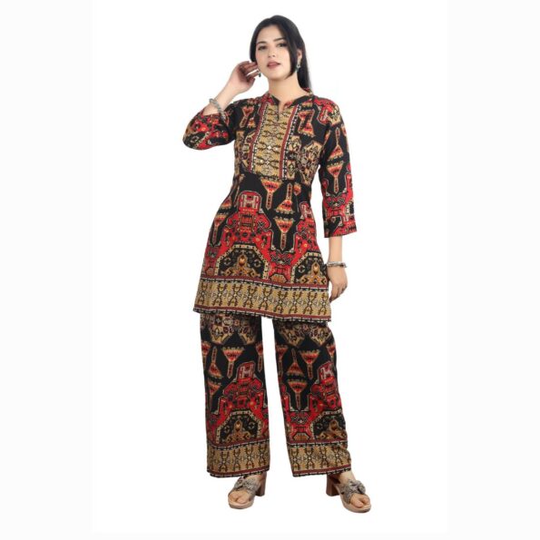 LOR Printed A-Line Cut Co-Ord Set in Reyon Fabric (Super Hit – Must Buy)